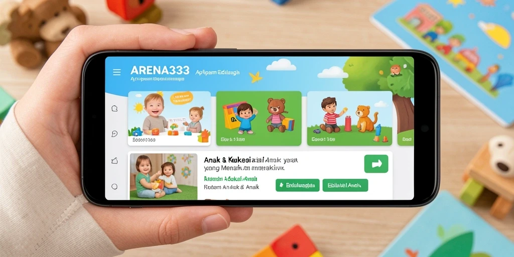 Tampilan antarmuka edukatif yang menarik untuk anak-anak.