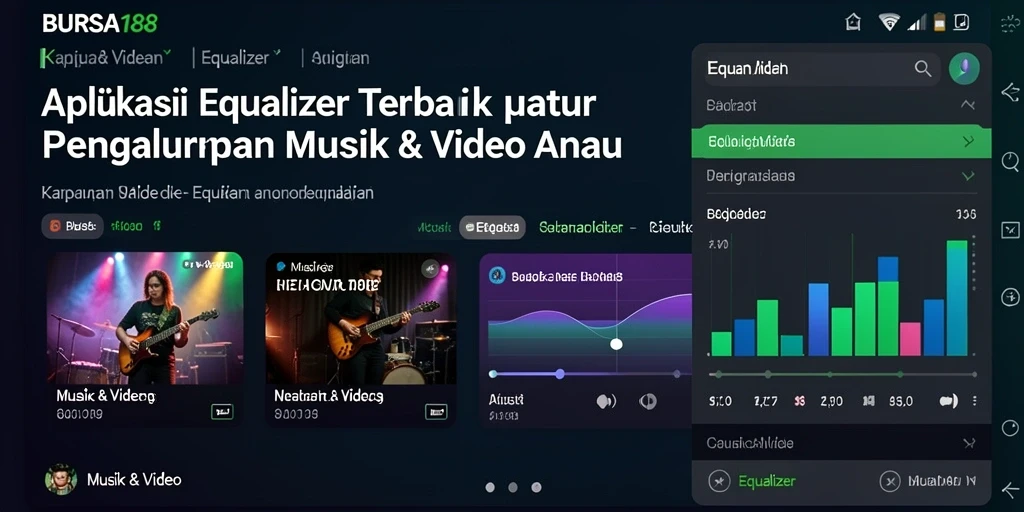 Antarmuka BURSA188 menunjukkan pengaturan Equalizer yang intuitif dan menarik.