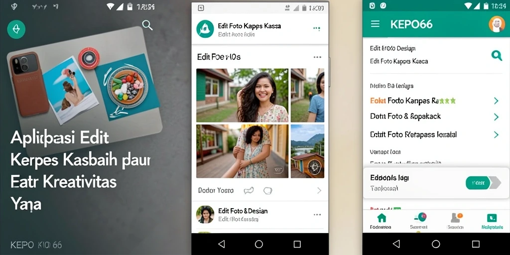 Tampilan antarmuka aplikasi KEPO66 untuk Edit Foto Kertas Kaca.
