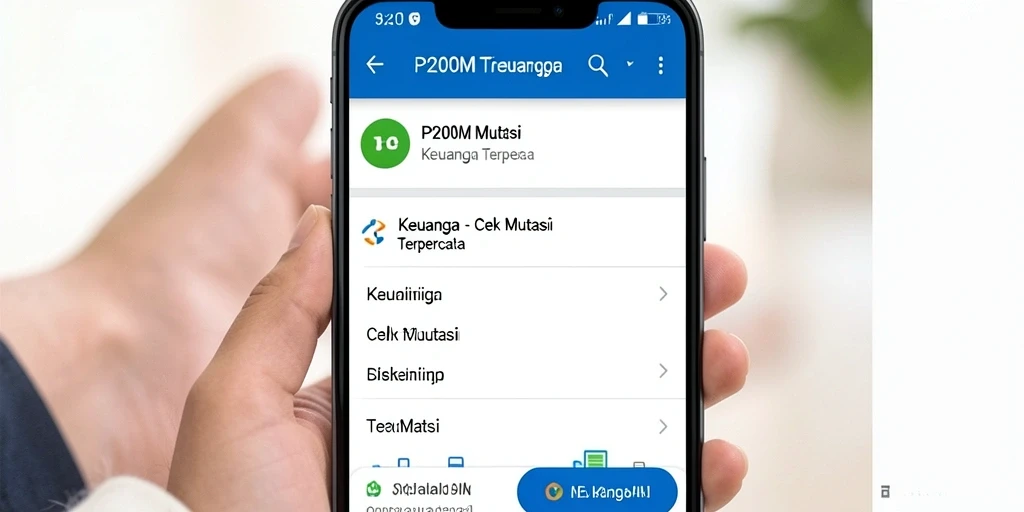Antarmuka P200M menunjukkan detail transaksi keuangan dengan jelas.