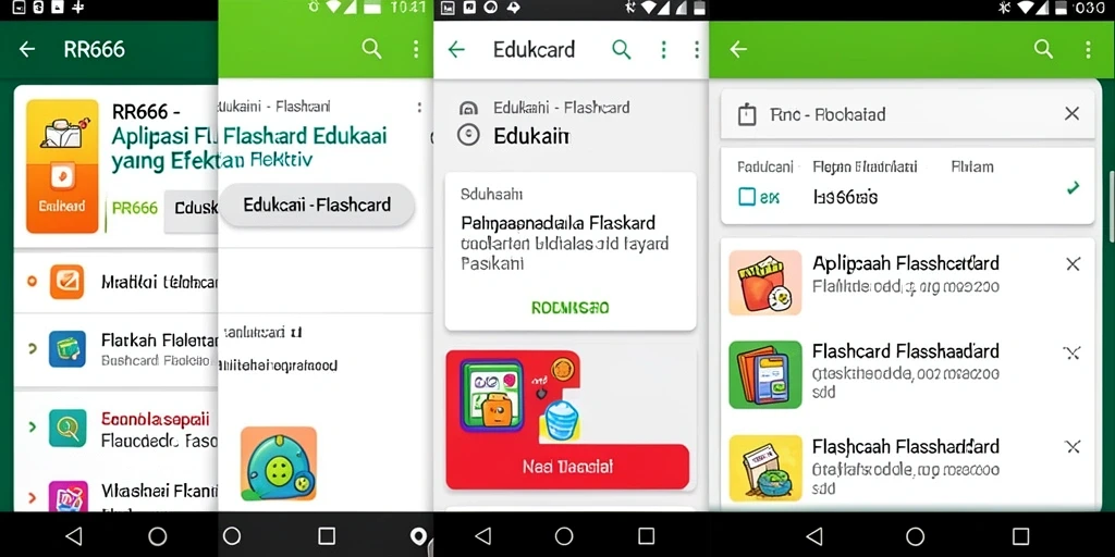 Tampilan antarmuka flashcard yang intuitif dan menarik di RR666.
