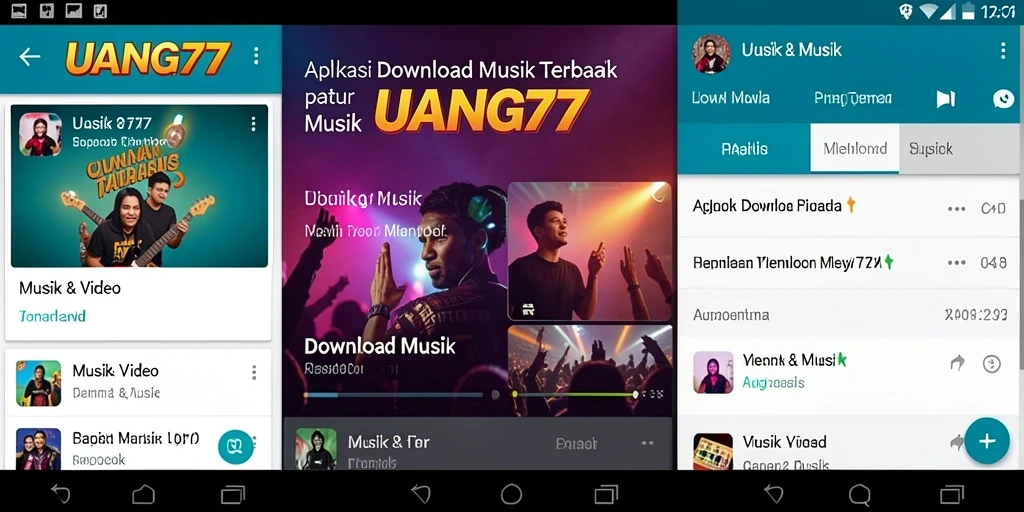 Tampilan antarmuka aplikasi UANG77 untuk Download Musik yang sederhana dan fungsional.