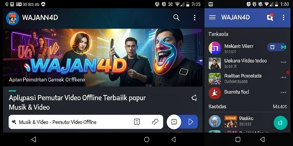 Tampilan antarmuka WAJAN4D yang sederhana dan fungsional untuk pemutar video offline.
