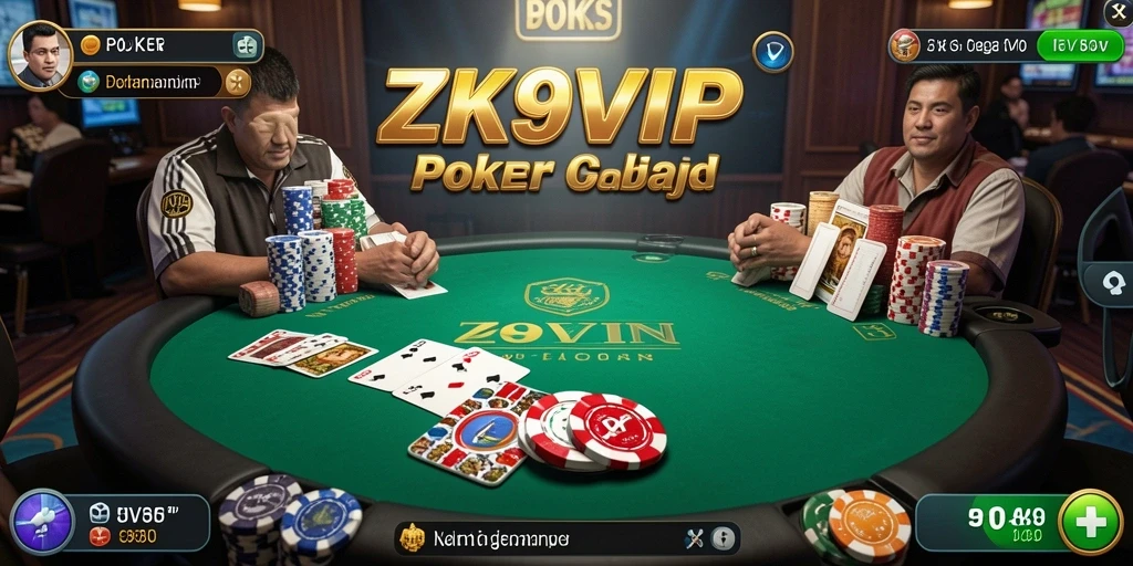 Tampilan antarmuka permainan Poker di ZK9VIP yang menarik.