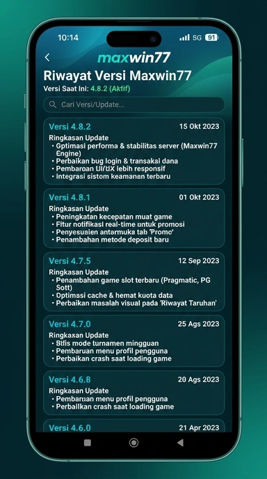 Riwayat Versi maxwin77: Pembaruan Terbaru untuk APK